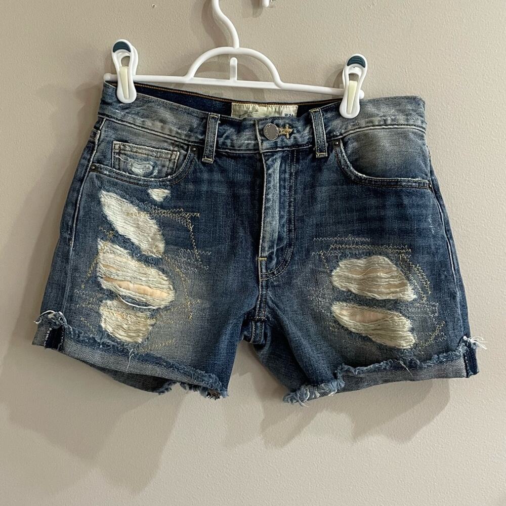 Free People Distressed Denim Shorts